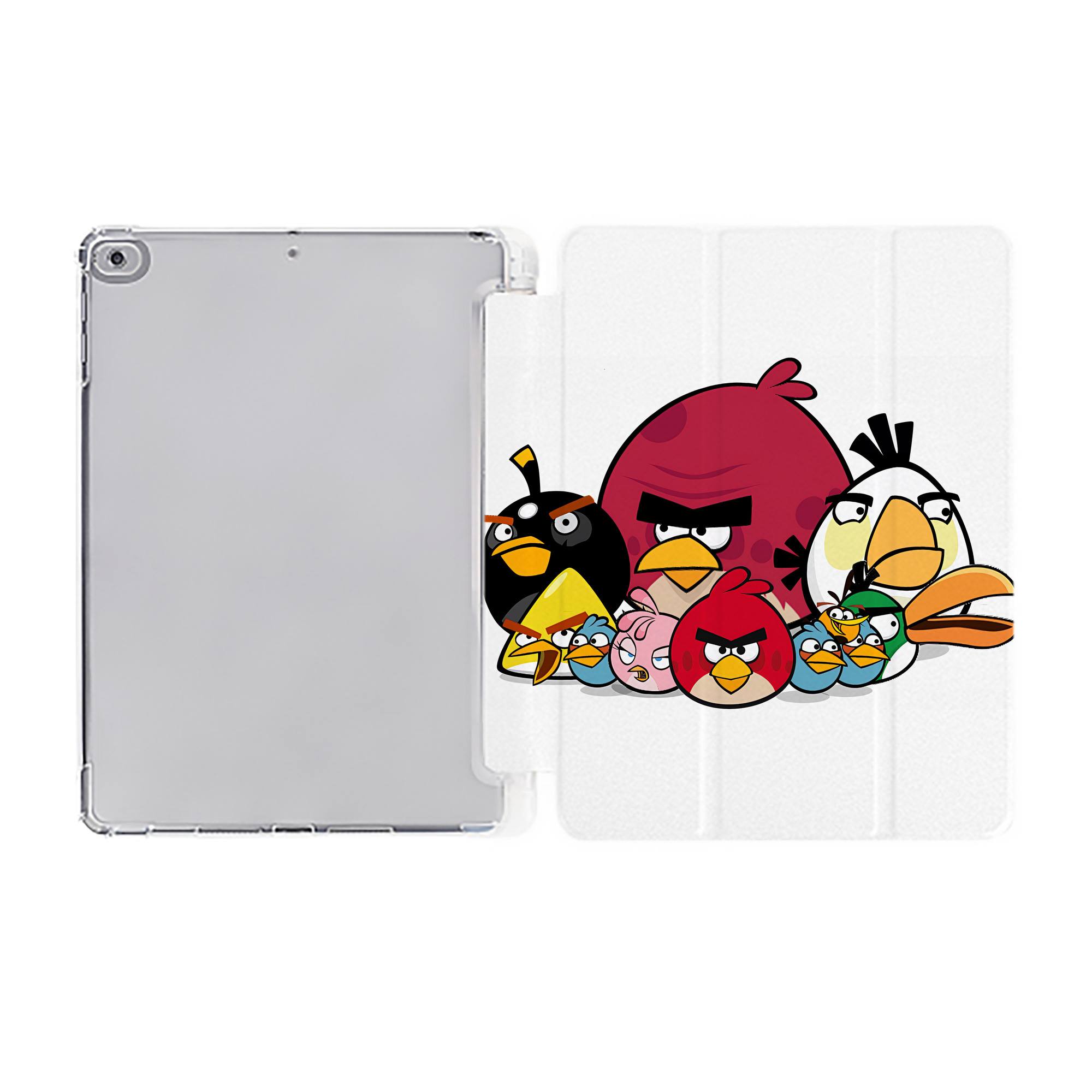 （画像用） Angry Birds アングリーバード IPad ケース ペン収納付き 三つ折りスタンド PUレザー×シリコン 対応機種9.5/10.5/10.9インチ